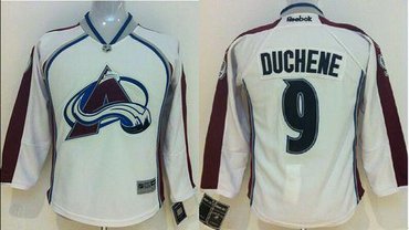 Youth NHL Colorado Avalanche #9 Matt Duchene White Stitched Jersey