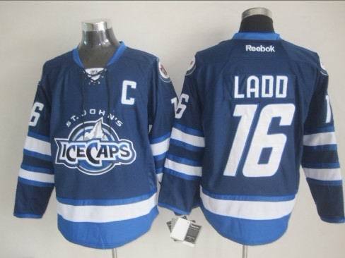 St. John's IceCaps 16 Ladd Blue C Patch Reebok Jersey