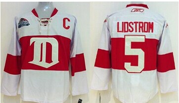 Youth NHL Detroit Red Wings #5 Nicklas Lidstrom White Winter Classic Jersey