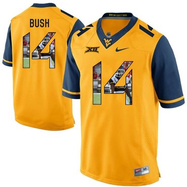 West Virginia Mountaineers Gold Tevin Bush College Football Portrait Jersey