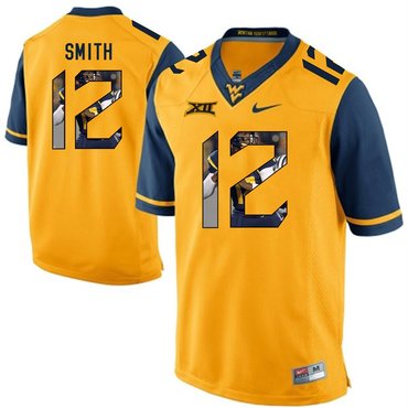 West Virginia Mountaineers Gold Geno Smith College Football Portrait Jersey