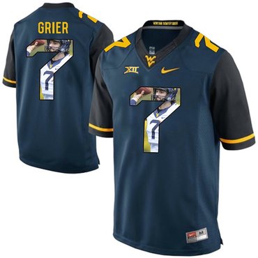 West Virginia Mountaineers Blue Will Grier College Football Portrait Jersey