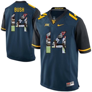 West Virginia Mountaineers Blue Tevin Bush College Football Portrait Jersey