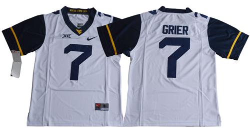 Mountaineers #7 Will Grier White Limited Stitched NCAA Jersey