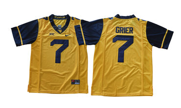 West Virginia Mountaineers 7 Will Grier Gold College Football Jersey