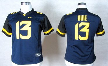 Women NEW West Virginia Mountaineers Andrew Buie 13 College Football Elite Jerseys - Blue