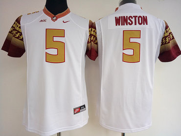 Florida State Seminoles 5 Jameis Winston White College Football Jersey