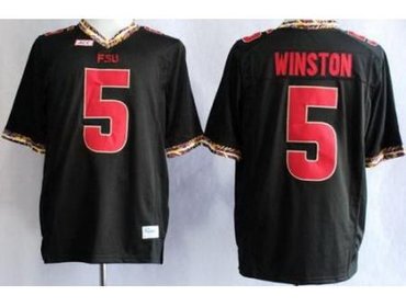 Florida State Seminoles FSU 5 Jameis Winston Black NCAA Jerseys