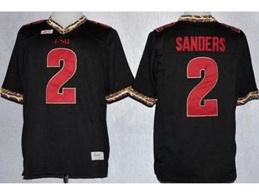 Florida State Seminoles FSU 2 Deion Sanders Black NCAA Jerseys