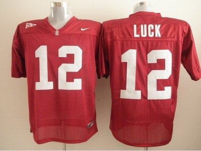 cardinal #12 andrew luck red embroidered ncaa jersey