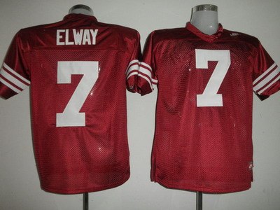 cardinal #7 john elway red embroidered ncaa jersey