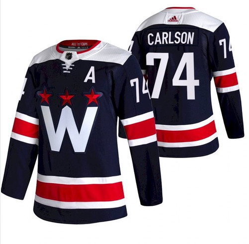 Youth Washington Capitals #74 John Carlson NEW Navy Blue Stitched NHL Jersey