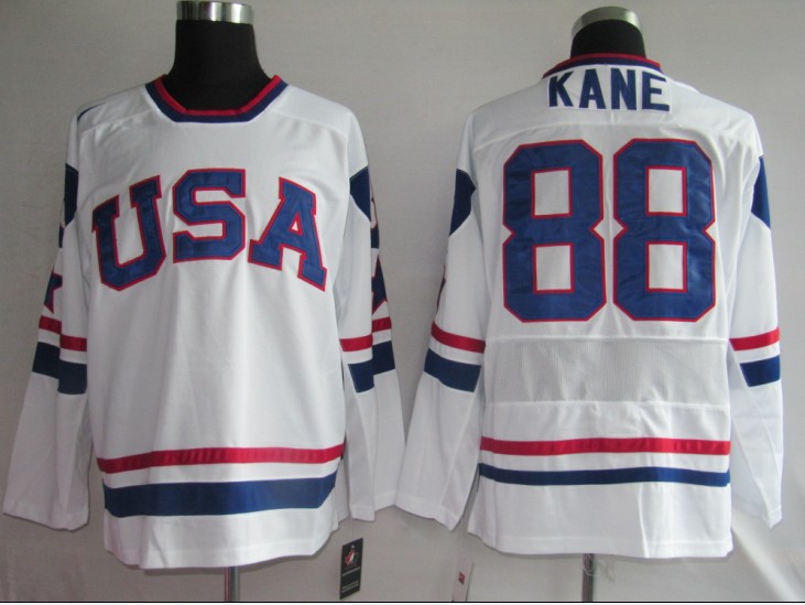 NHL Jerseys USA 88# KANE white 2010 Olympic