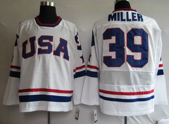 NHL Jerseys USA 39# MILLER white [2010 Olympic]