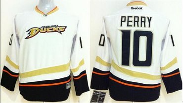 Youth NHL Anaheim Ducks #10 Corey Perry White Stitched NHL Jersey