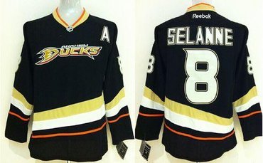 Youth NHL Anaheim Ducks #8 Teemu Selanne Black Jersey