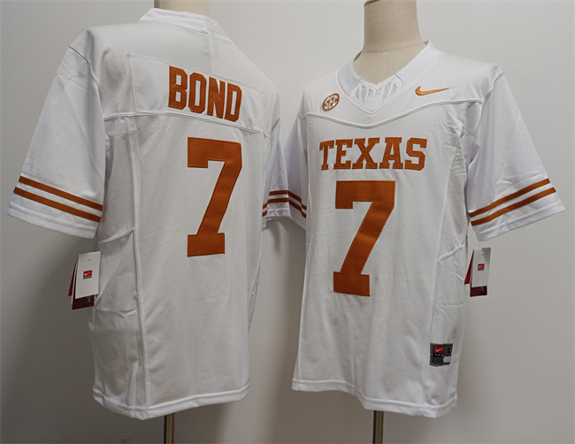 Men's Texas Longhorns #7 Isaiah Bond White F.U.S.E Stitched Jersey