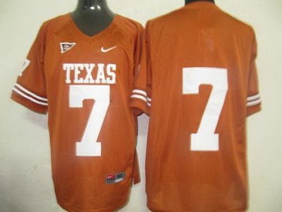 longhorns #7 orange embroidered ncaa jersey