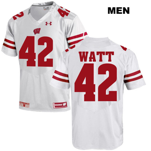 Wisconsin Badgers #42 T.J. Watt Whtie Stitched NCAA Jersey