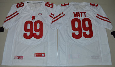 Wisconsin Badgers 99 J.J. Watt White College Jersey