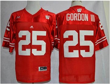 Wisconsin Badgers #25 Melvin Gordon III Red Big Ten Stitched NCAA Jersey