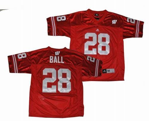 ncaa wisconsin badgers 28 montee ball red jerseys