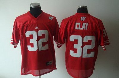 badgers #32 red embroidered ncaa jersey