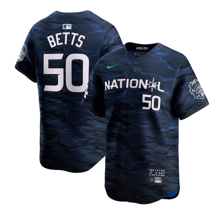 Men's Los Angeles Dodgers #50 Mookie Betts Royal 2023 All-Star Cool Base Stitched Jersey