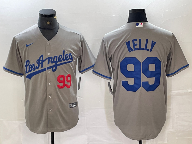 Men's Los Angeles Dodgers #99 Joe Kelly Grey Stitched Jersey(Run Small)5