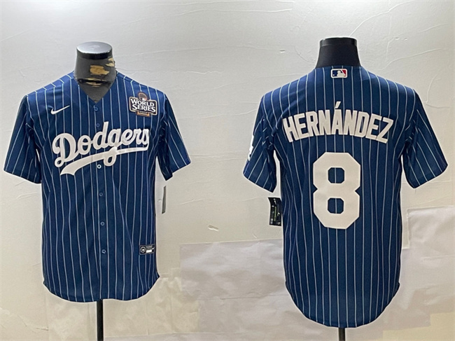 Men's Los Angeles Dodgers #8 Enrique Hernández Royal 2024 World Series Cool Base Stitched Baseball Jersey