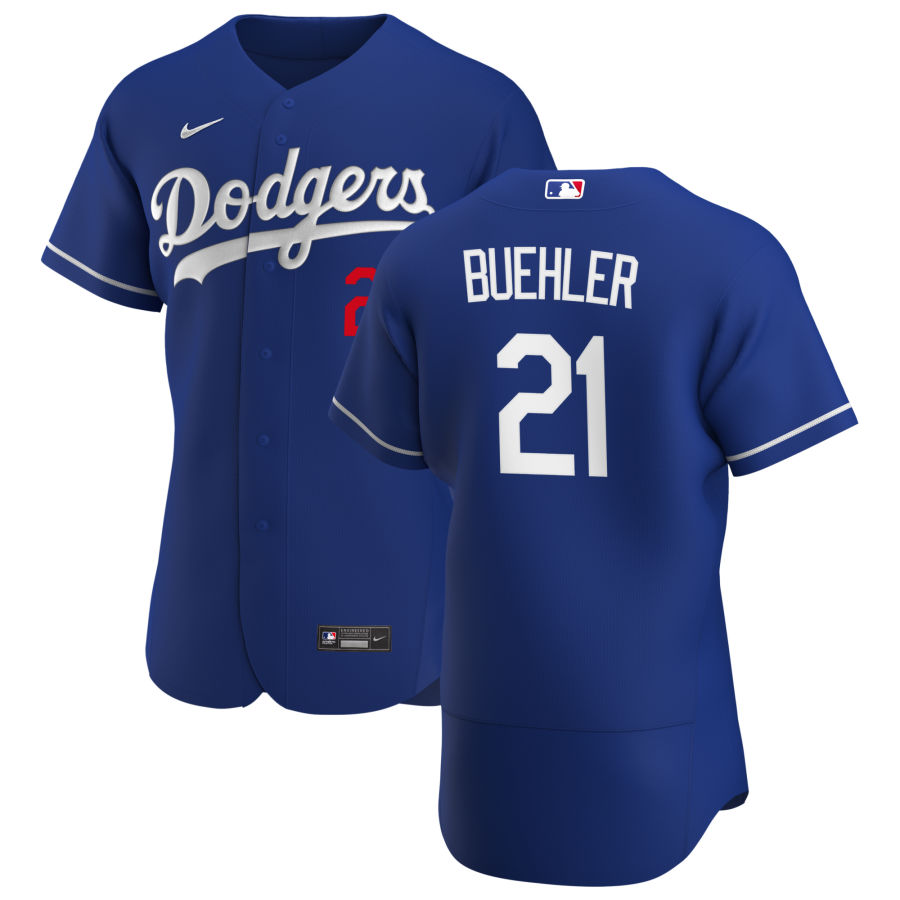 Los Angeles Dodgers #21 Walker Buehler Men's Nike Royal Alternate 2020 Authentic Player MLB Jersey