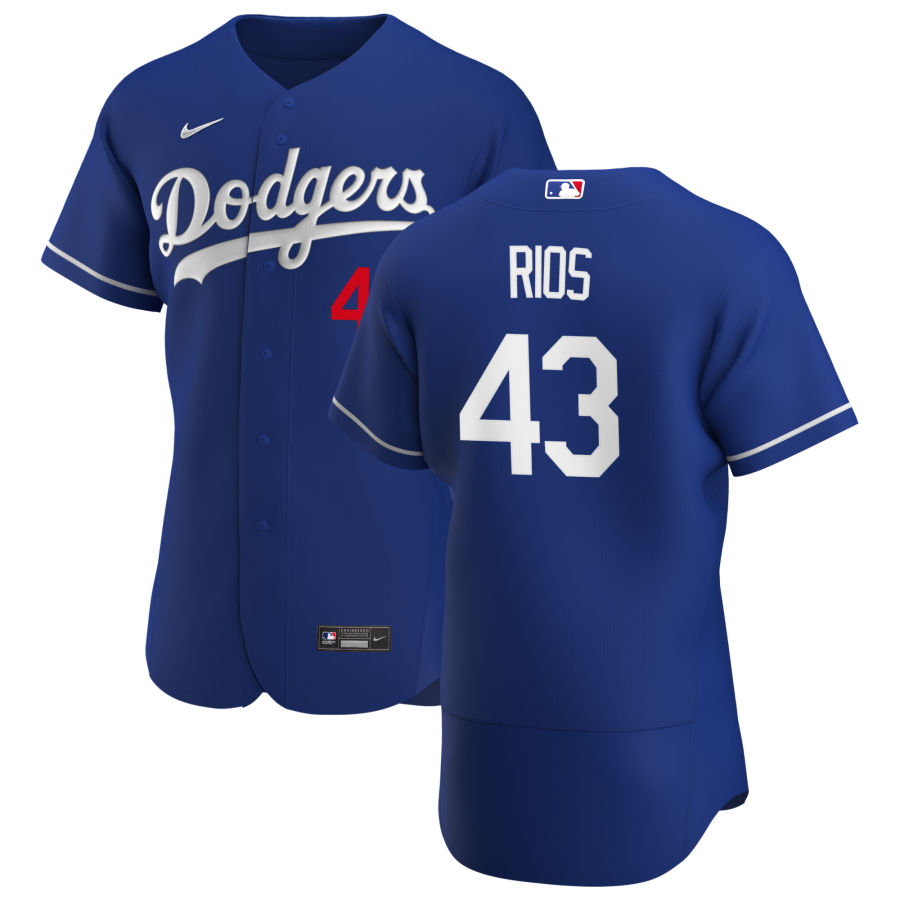 Los Angeles Dodgers #43 Edwin Rios Men's Nike Royal Alternate 2020 Authentic Player MLB Jersey