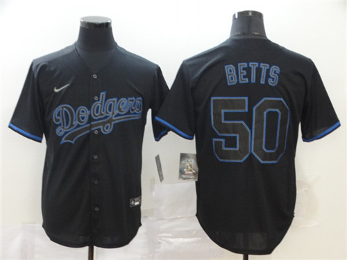 Dodgers 50 Mookie Betts Black Shadow 2020 Nike Cool Base Jersey