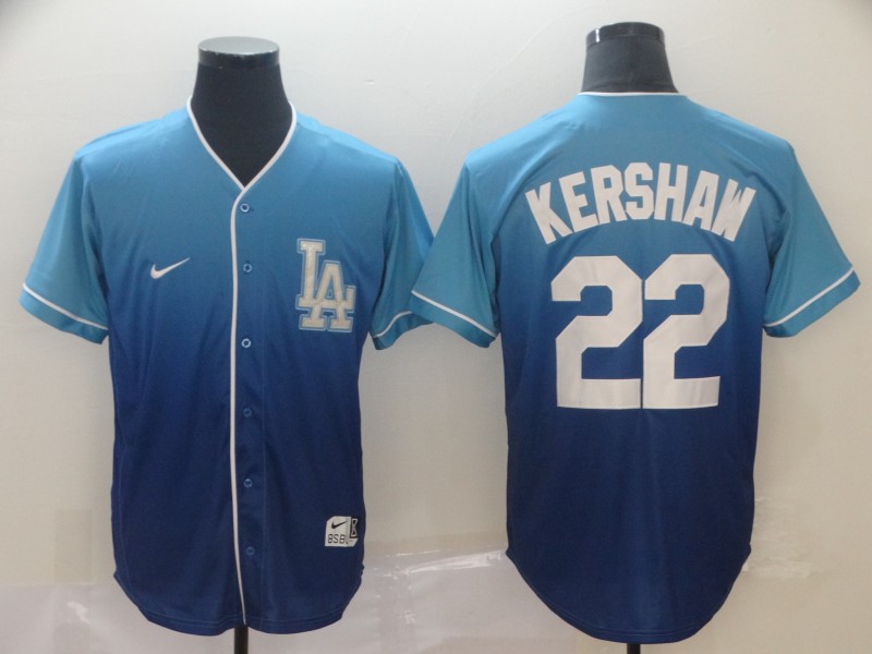 Dodgers 22 Clayton Kershaw Blue Drift Fashion Jersey