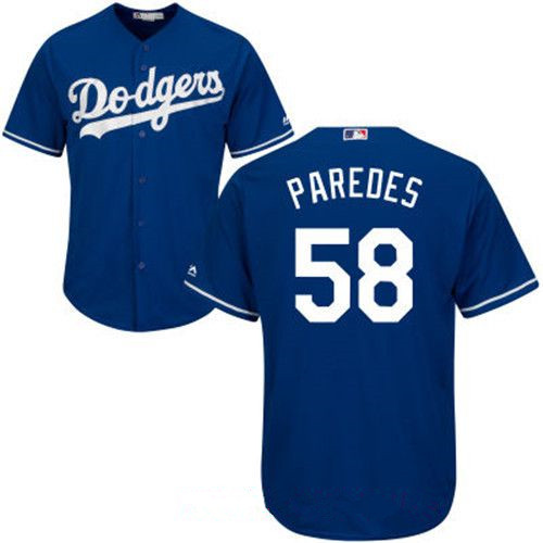 Men's Los Angeles Dodgers #58 Edward Paredes Royal Blue Stitched MLB Majestic Cool Base Jersey