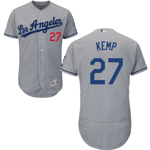 Dodgers #27 Matt Kemp Grey Flexbase Authentic Collection Stitched Baseball Jersey