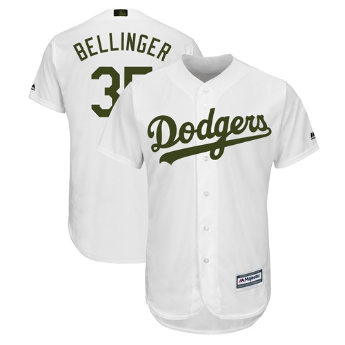 Dodgers #35 Cody Bellinger White New Cool Base 2018 Memorial Day Stitched Baseball Jersey