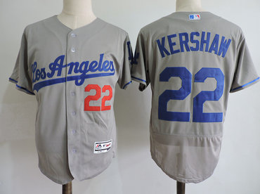 Dodgers 22 Clayton Kershaw Gray Flexbase Jersey