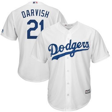 Men Yu Darvish #21 Los Angeles Dodgers Home White Cool Base Jersey