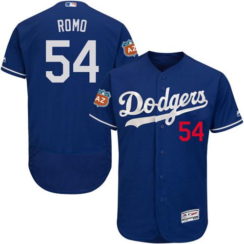 Dodgers #54 Sergio Romo Blue Flexbase Authentic Collection Stitched MLB Jersey