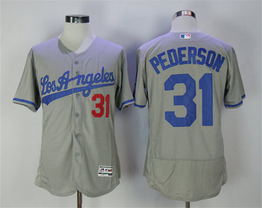 Dodgers 31 Joc Pederson Gray Flexbase Jersey