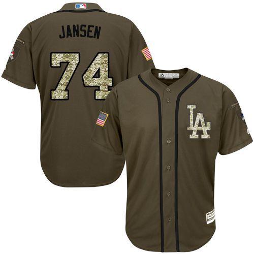 Dodgers #74 Kenley Jansen Green Salute to Service Stitched MLB jerseys