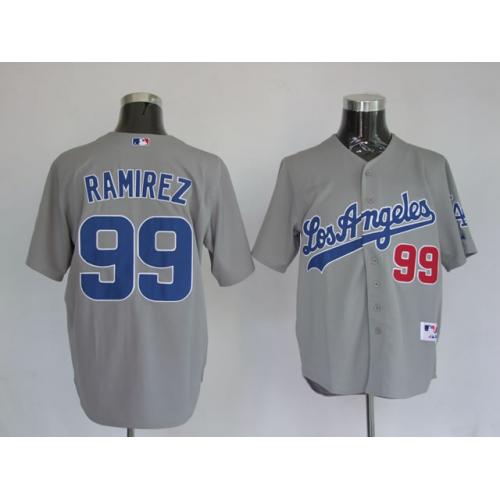 Jerseys Los Angeles Dodgers 99 Manny Ramirez Grey