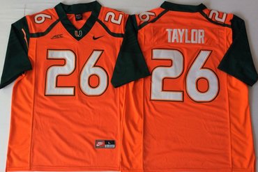 Miami Hurricanes 26 Sean Taylor Orange Nike College Football Jersey