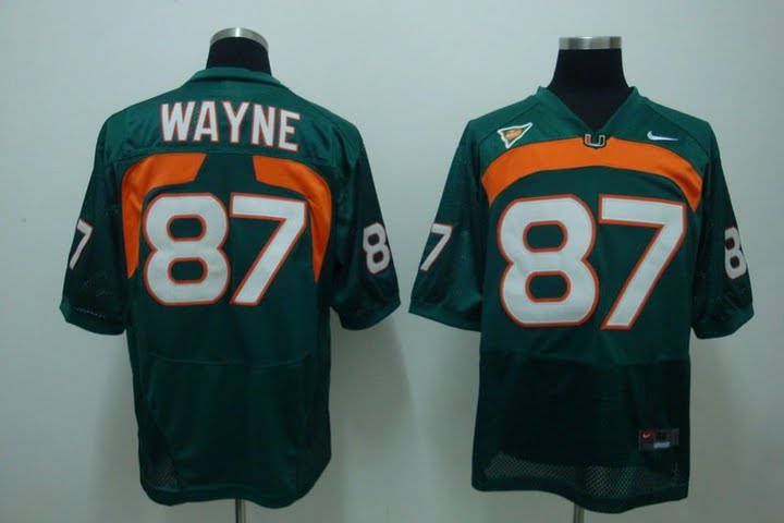 Hurricanes #87 Reggie Wayne Green Stitched NCAA Jersey