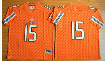 Miami Hurricanes #15 Brad Kaaya Orange Stitched NCAA Jerseys