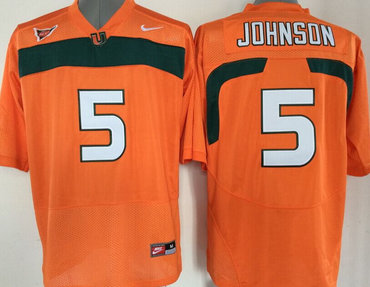 Miami Hurricanes Jersey NCAA jerseys #5 Johnson Orange jersey