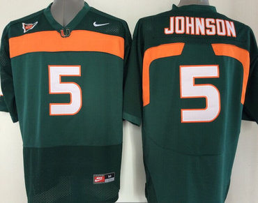 Miami Hurricanes Jersey NCAA jerseys #5 Johnson Black jersey