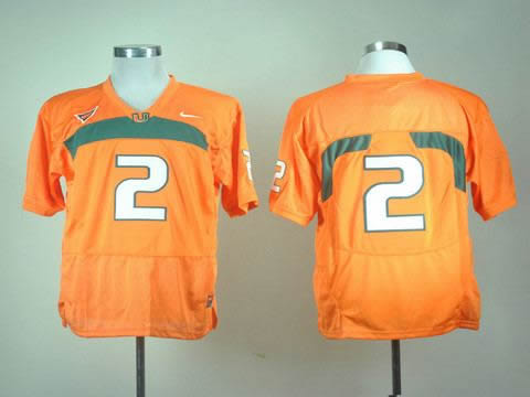 NEW miami hurricanes 2 orange college football jerseys