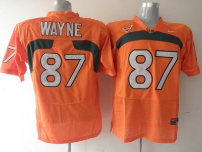 hurricanes #87 reggie wayn orange embroidered ncaa jerseys